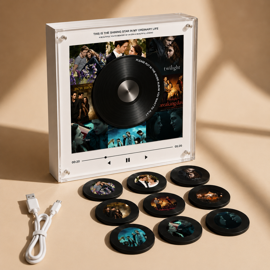 Moonvyl Music Box with a disc playing